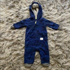 Carter’s blues camo fleece onesie